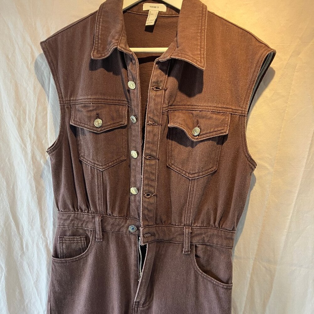 Forever 21 Lilac Denim Jumpsuit